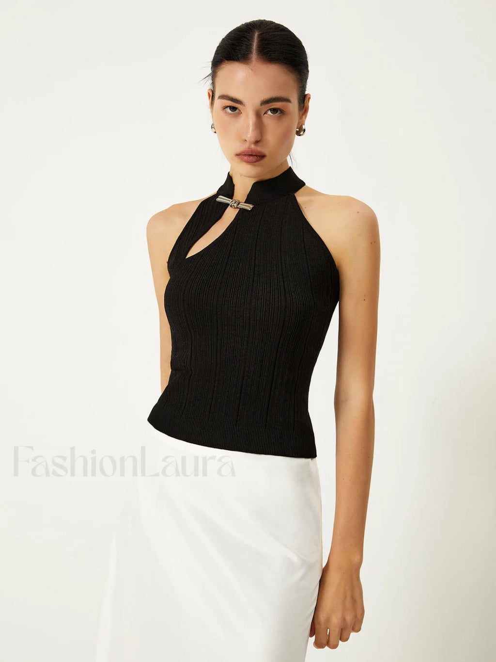 Asymmetrical Button Sweater Vest Sweater Vests