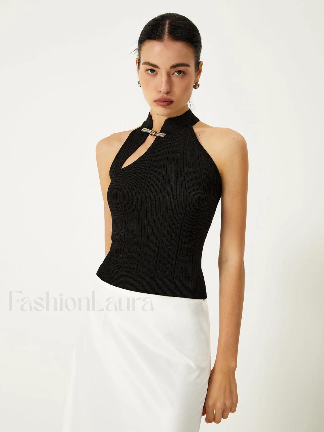 Asymmetrical Button Sweater Vest Sweater Vests