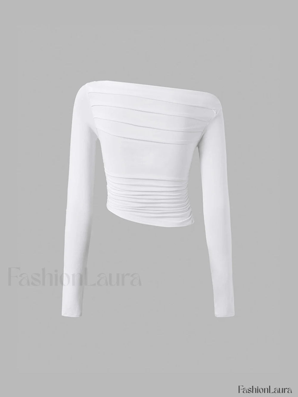 Asymmetrical Off Shoulder Long Sleeve Shirt T Shirts