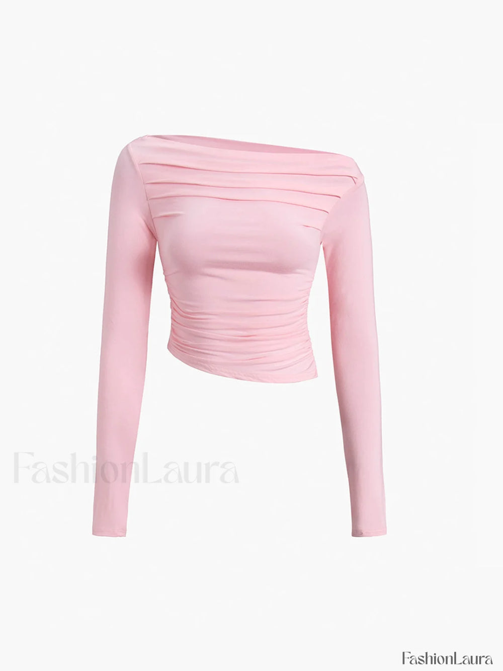 Asymmetrical Off Shoulder Long Sleeve Shirt T Shirts