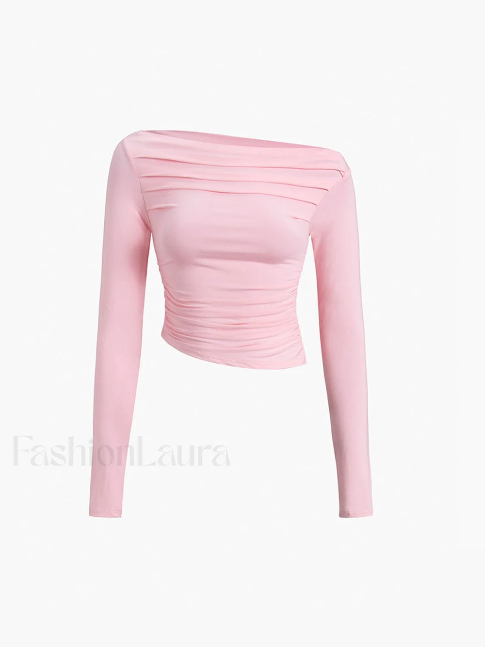Asymmetrical Off Shoulder Long Sleeve Shirt T Shirts