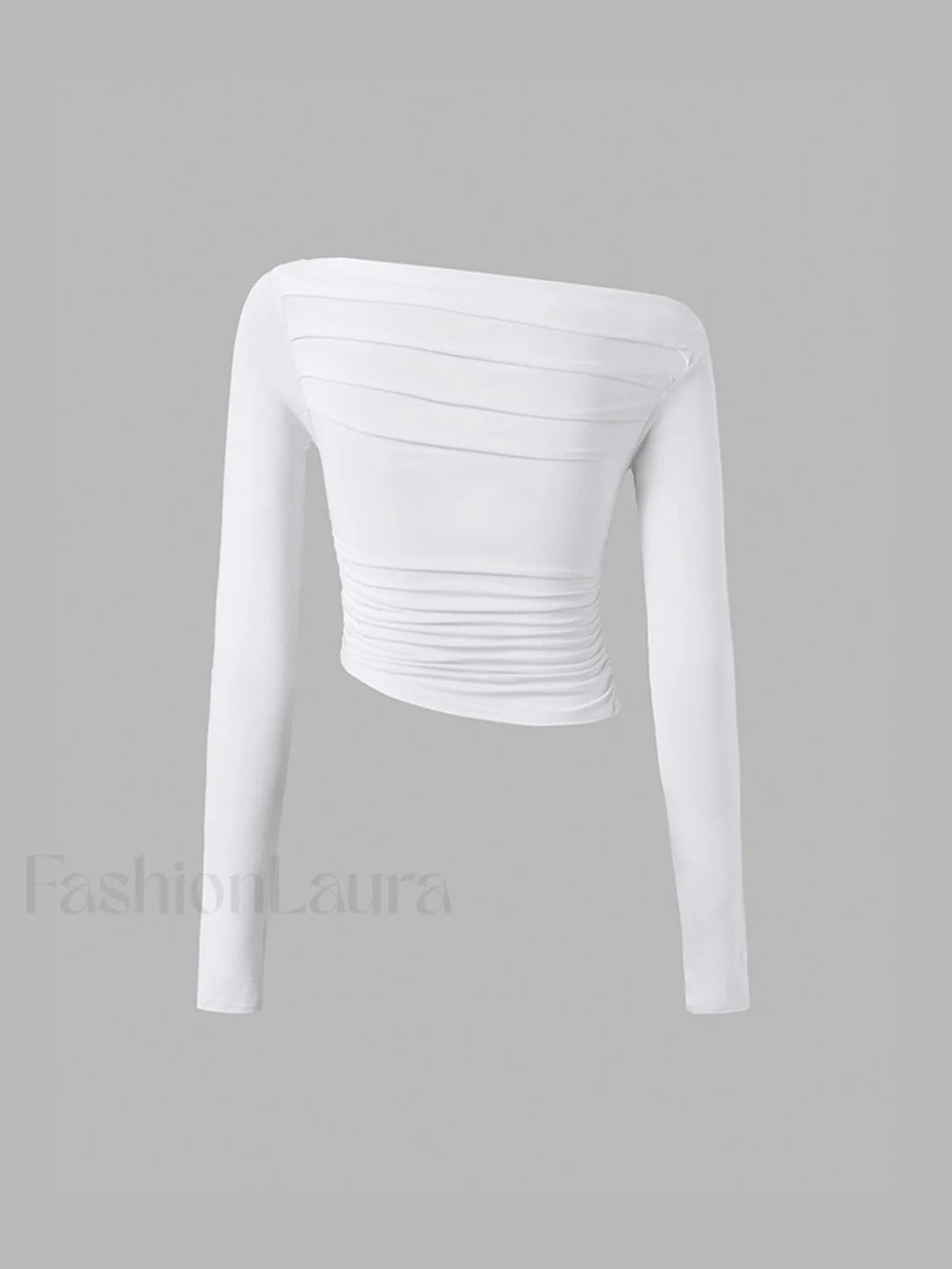 Asymmetrical Off Shoulder Long Sleeve Shirt T Shirts