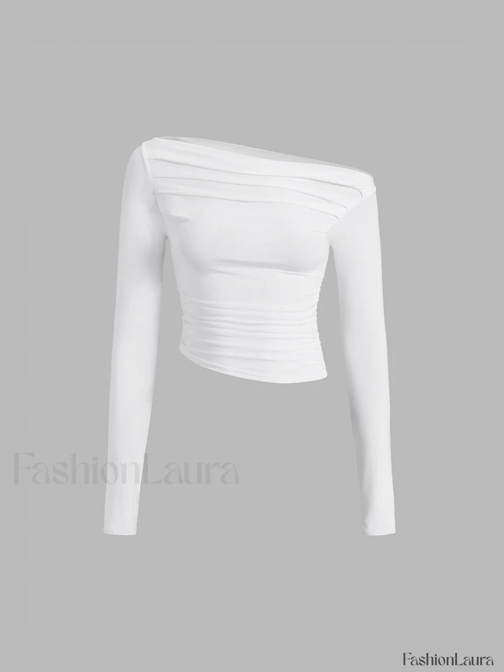 Asymmetrical Off Shoulder Long Sleeve Shirt T Shirts