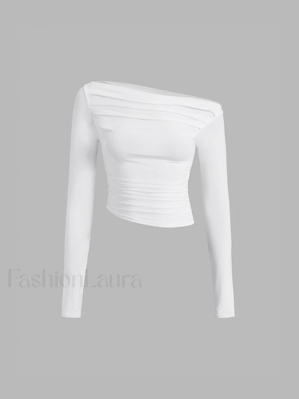 Asymmetrical Off Shoulder Long Sleeve Shirt T Shirts