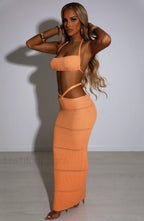 Aubery Maxi Graceful Skirt Orange Skirt