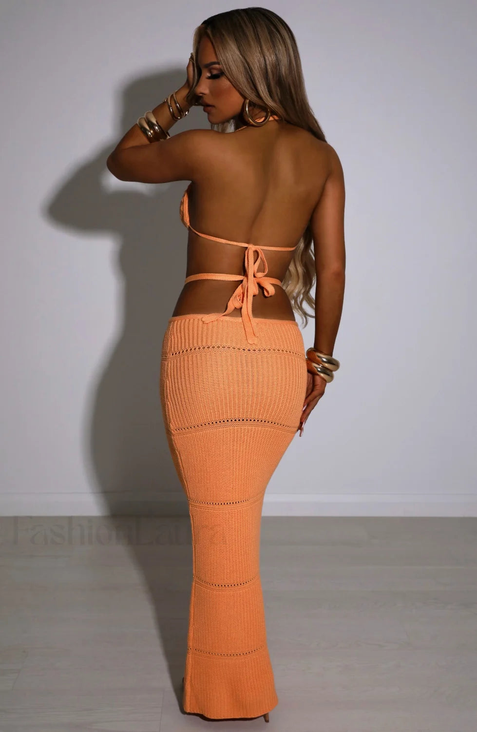 Aubery Maxi Graceful Skirt Orange Skirt