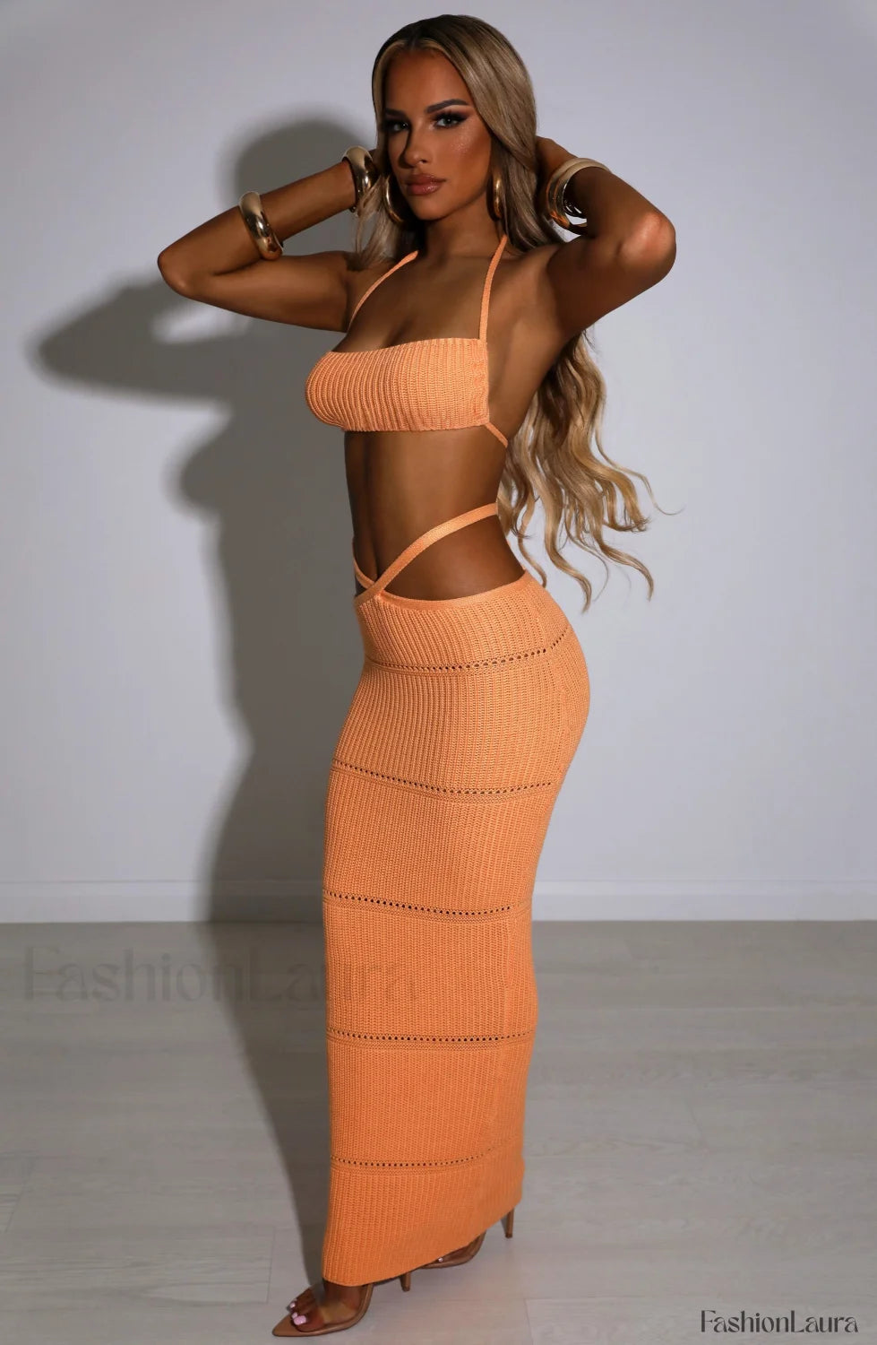 Aubery Maxi Graceful Skirt Orange Skirt