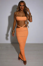 Aubery Maxi Graceful Skirt Orange Skirt