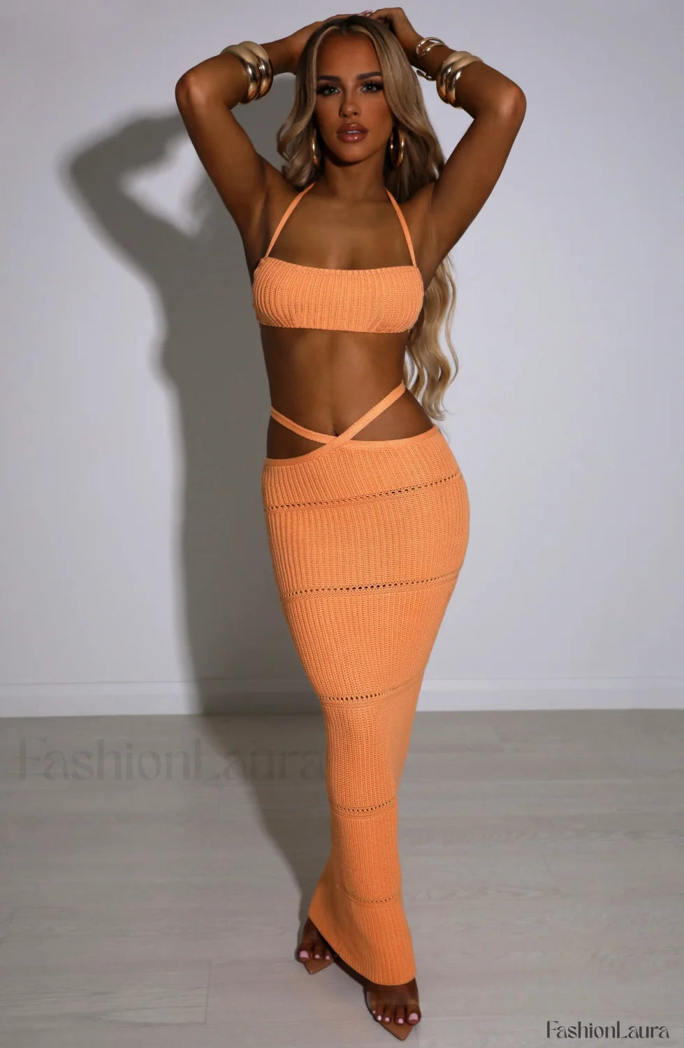 Aubery Maxi Graceful Skirt Orange Skirt