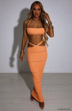 Aubery Maxi Graceful Skirt Orange Skirt
