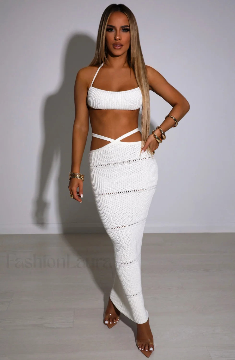 Aubery Maxi Graceful Skirt White Skirt