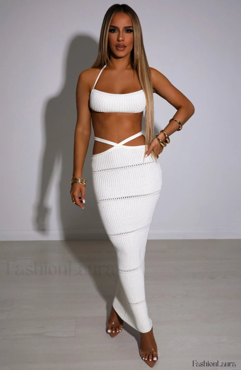 Aubery Maxi Graceful Skirt White Skirt