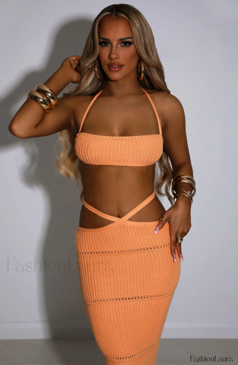 Aubery Top Graceful Orange Tops