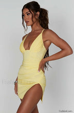 Aura Mini Graceful Dress Lemon Dress