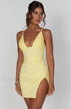 Aura Mini Graceful Dress Lemon Dress