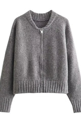 Autumn Knit Zip-Up Sweater
