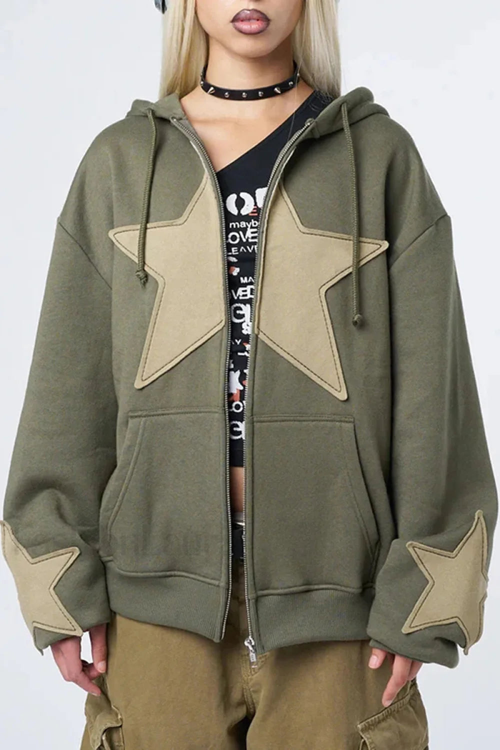 Autumn Spring Street Style Hoodie Green / M Main image