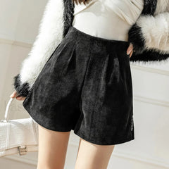 Autumn Winter A line Wool Blend Casual Shorts