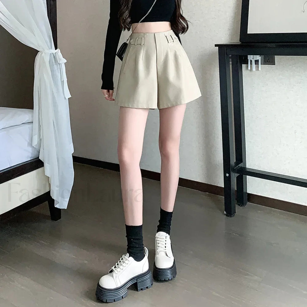 Autumn Winter High Waist Wide leg Casual Boots Shorts