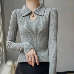 Autumn Winter New Women’s Wool Polo Neck Solid Color Thick Slim Cashmere Sweater Sweaters L
