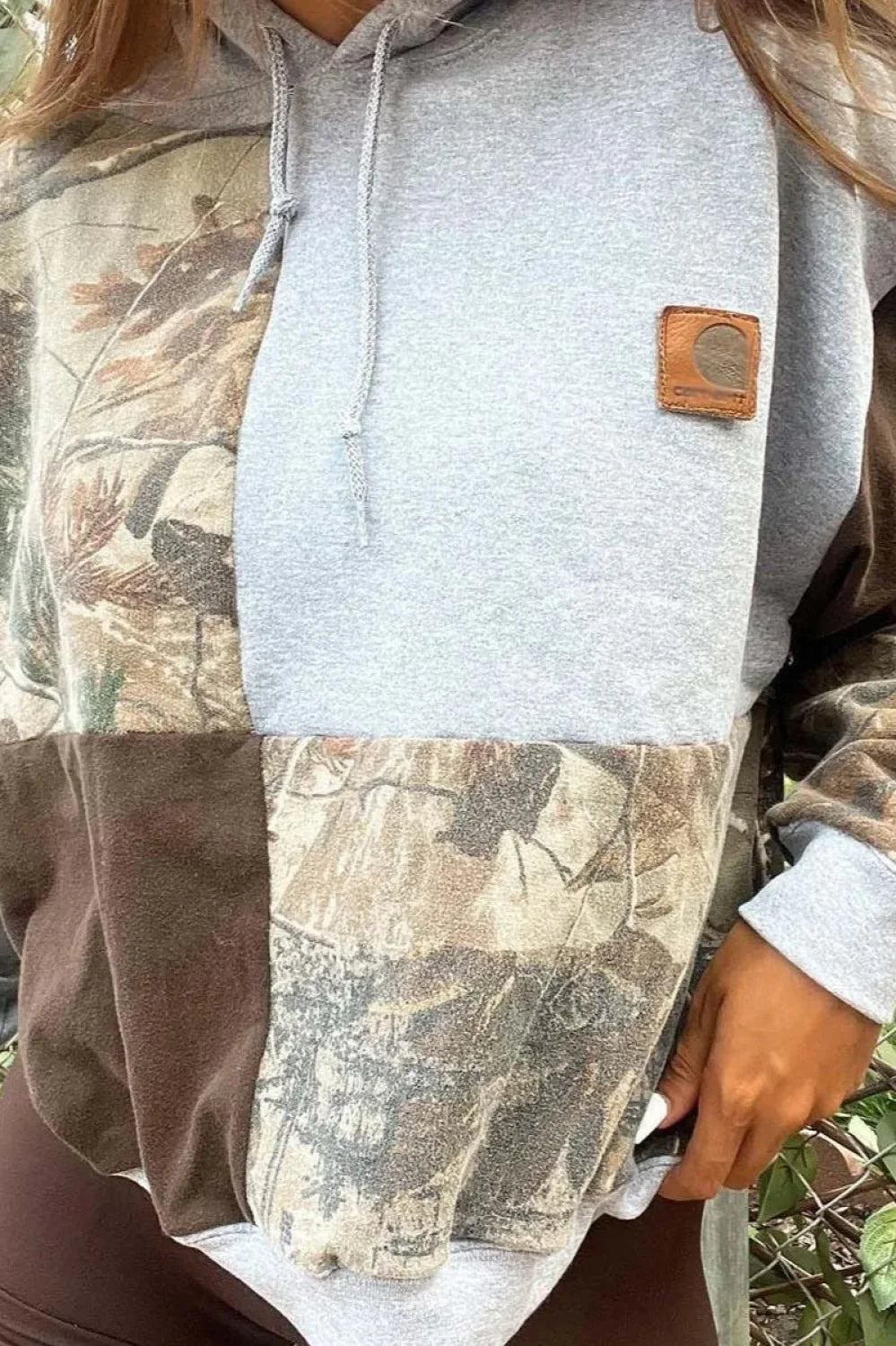 Autumn Winter Patchwork Hooded Hoodie