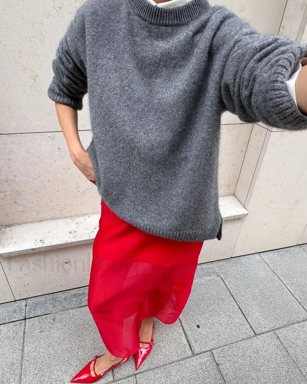 Autumn Women Solid Knitted Fashion Versatile O neck Long Sleeve Basic Casual Sweater Grey / S Sweaters L