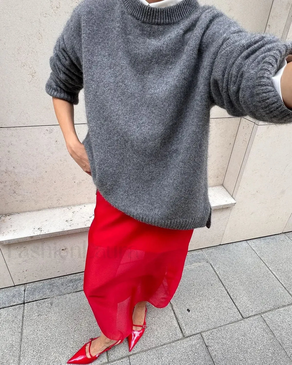 Autumn Women Solid Knitted Fashion Versatile O neck Long Sleeve Basic Casual Sweater Grey / S Sweaters L