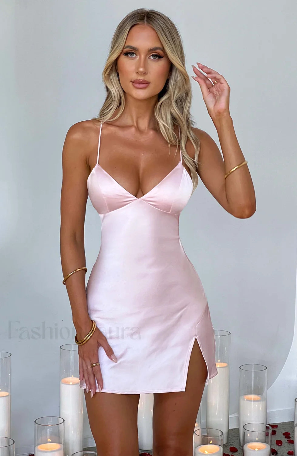 Avril Mini Graceful Dress Blush Dress