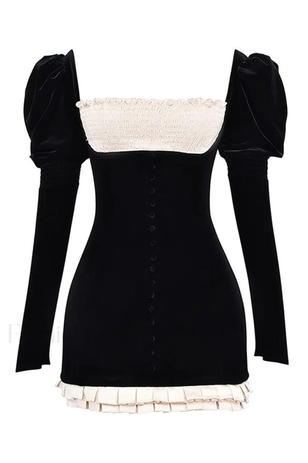 Azaria Black Stylish Vintage Dress XS / Black