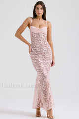 Azzurra Ice Stylish Blue Lace Dress XS / Pink