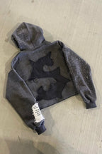 Rhinestone Text Pullover Hoodie