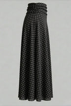 Polka Dot Sheer A-line Midi Skirt