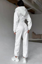 Cropped Zip Hoodie Wide Leg Pants Set