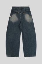 Celestial Line Embroidered Wide Leg Jeans