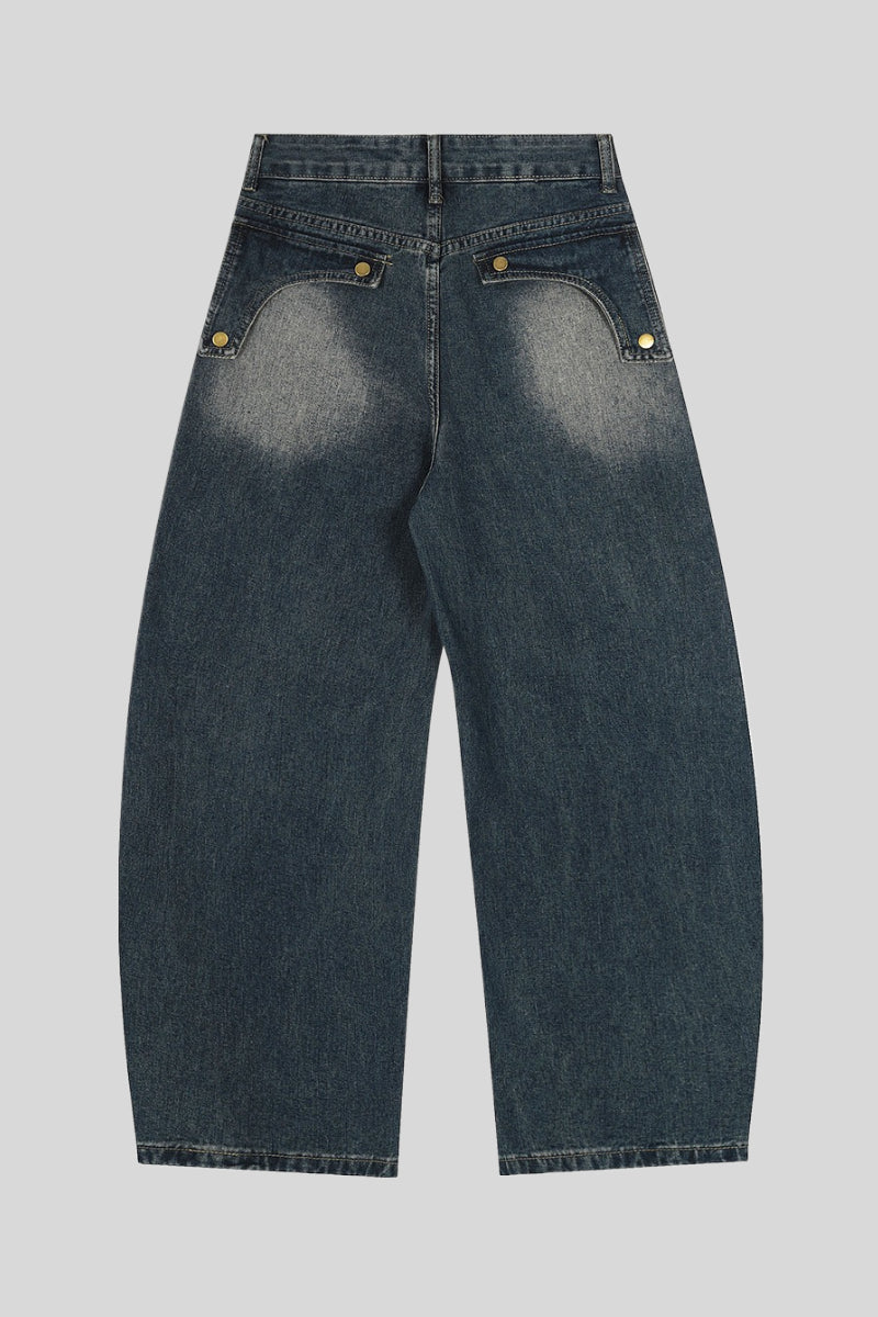 Celestial Line Embroidered Wide Leg Jeans