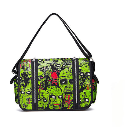 Large Gothic Zombie Ghost Canvas Waterproof Halloween Shoulder Bag