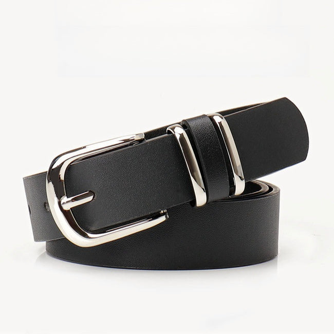 Minimal Textured Double Ring Buckle Waist Belt Main image