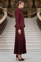 Elegant Two Piece Blazer Pleated Skirt Set