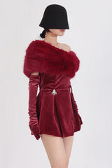 Crystal Embellished Strapless Bandage Dress