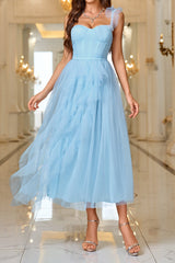 Layered Sheer Panel Sleeveless Cocktail Dress