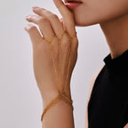 18K Gold Plated Stainless Steel Knuckle Finger Bracelet