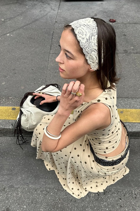 Polka Dot Ruched Maxi Two Pieces Set Main image