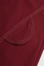Contrast Stitch Wide Leg Cargo Pants