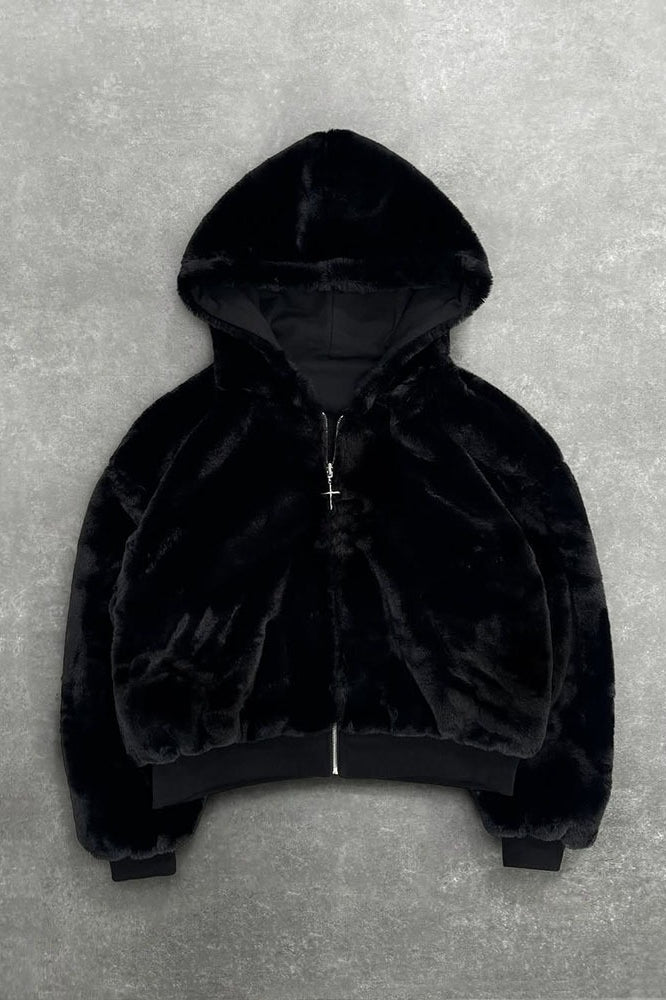 Reversible Leopard Lined Zip Up Hoodie