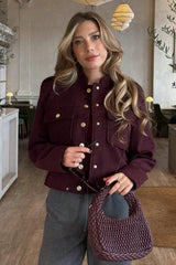 Cropped Retro Buttoned Jacket