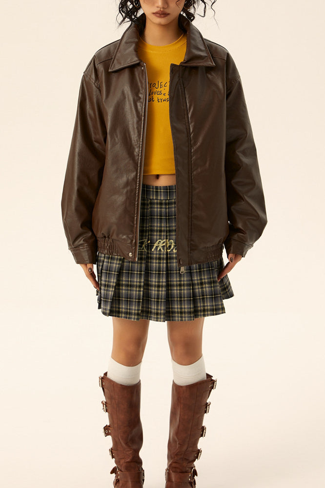 Retro Loose Fit Moto Jacket Secondary image