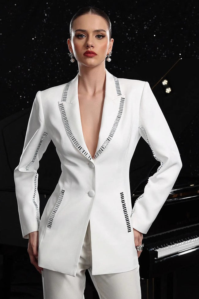 Slim Fit Rhinestone Lapel Blazer Main image
