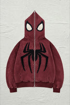 Spider Graphic Full Face Zip Hoodie