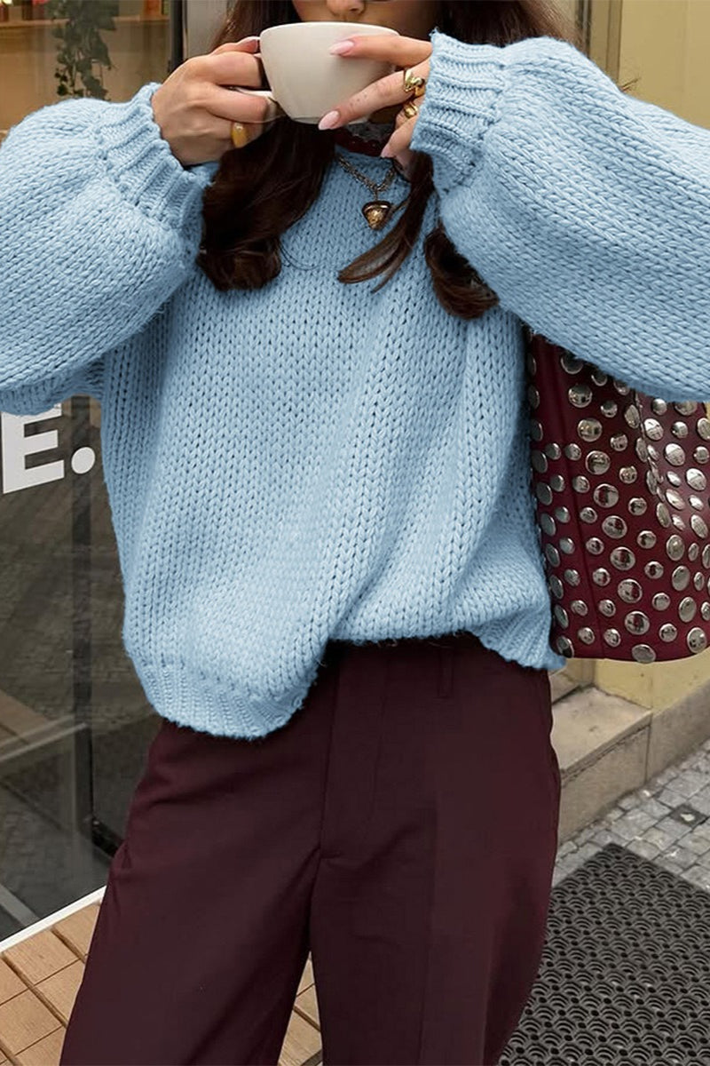 Solid Color Long Sleeve Sweater Secondary image