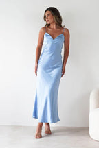 Satin Backless Tie Party Dress